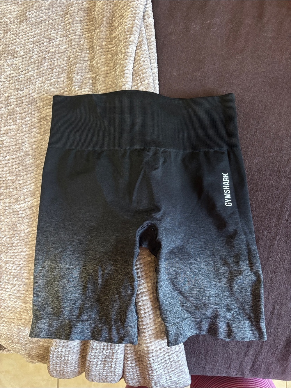 Gymshark Black to Charcoal Ombre High-Waist Bike Shorts